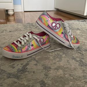 Girls colorful skechers twinkle toes sneakers
